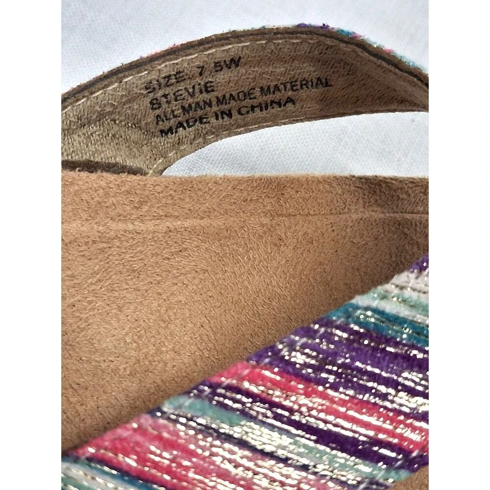 Easy Street Women's Stevie Comfort Multi-Color Metallic Stripes Flip Flops 7.5 W